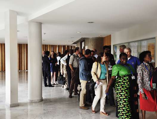 Queue for lunch