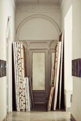 Upstairs corridor in Rachel Valdés Camejo's studio