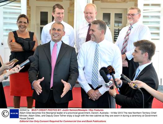 Australia's chief minister Adam Giles (left) 