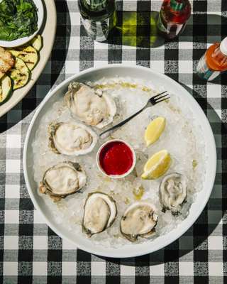 Oyster platter at The Flying Fish