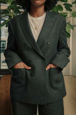 Wool-and-cashmere double-breasted sport coat 