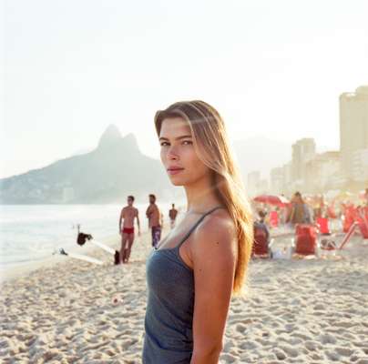 Adriane Lima, student, on Ipanema beach