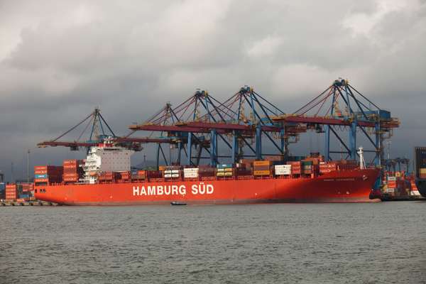 German ship in the port