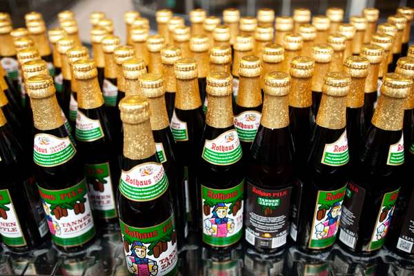 Bottles of Rathaus beer