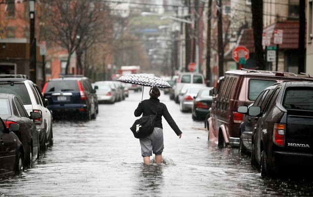 15 April 2007: flooded streets of Hoboken, New Jersey