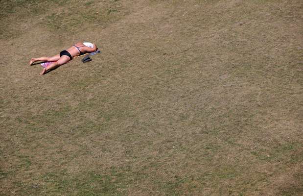 1 August 2019: sunbathing in Vienna during a heatwave