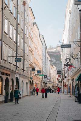 Getreidegasse is one of the main shopping streets