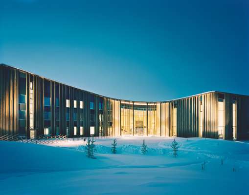 Exterior of the Finnish Sámi parliament, by Helsinki architects Halo