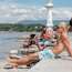 Sunbathers on the jetty 