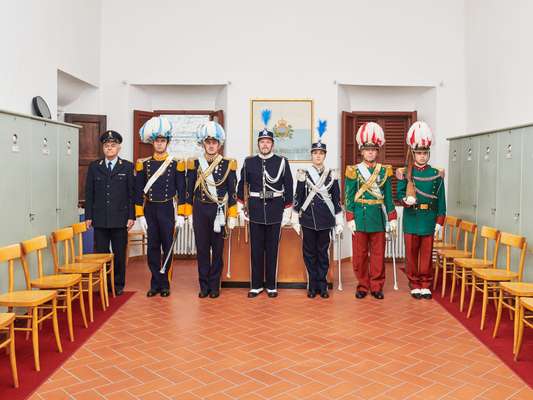 Sammarinese military volunteers, including Guard of the Grand and General Council, Uniformed Militia and Fortress Guard Artillery