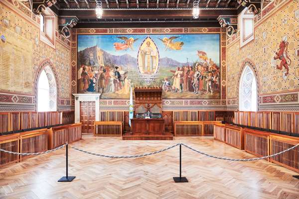 Meeting room of the Grand and General Council inside the Palazzo Pubblico