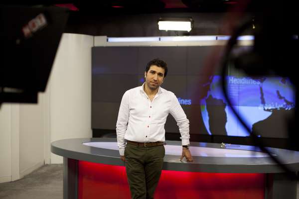 Twana Osman, head of NRT, in the studio