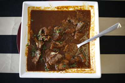 Bowl of Gupta’s lamb curry