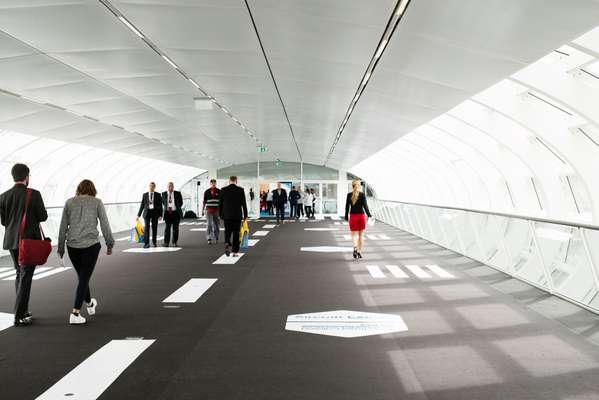 Runway-themed skybridge between the AIX and WTCE