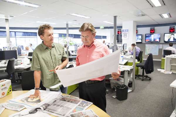 Richard Woolveridge (right), weekday print editor of the 'Sydney Morning Herald' 