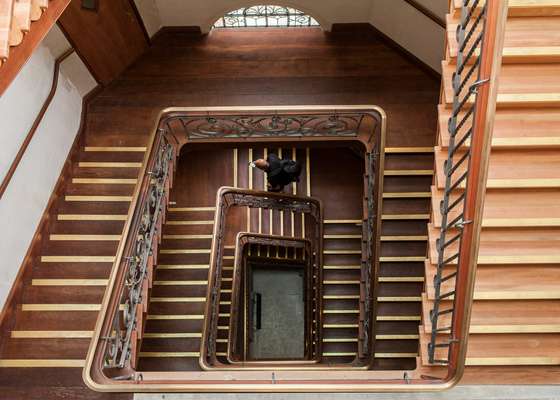 Grand mahogany staircase