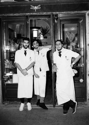 Nino Aramouni (far right)  and his team at Dragonfly  bar in Gemmayze