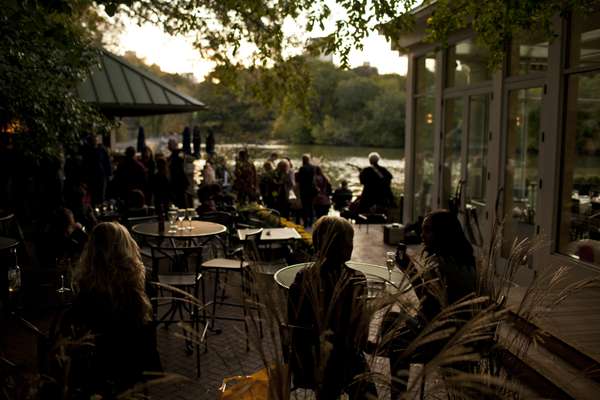 The terrace, with boat rentals available