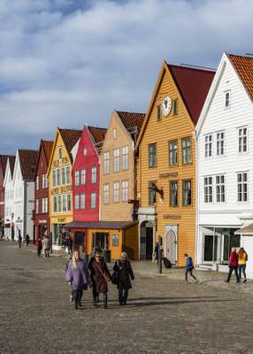 Colourful buildings in Bergen’s Vågen harbour