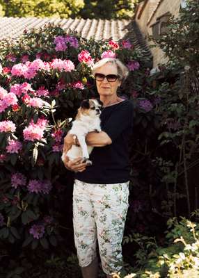 Resident Lissie Christoffersen and her dog, called Oskar