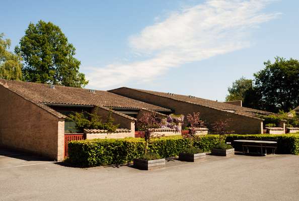 The smaller two-storey apartments also have a private courtyard