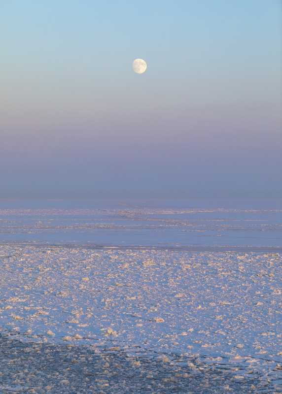 Cold comfort: Daytime moonlight on a solid sea: the icebreaker’s otherworldy operating environment