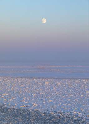 Cold comfort: Daytime moonlight on a solid sea: the icebreaker’s otherworldy operating environment