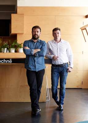 Directors Justin Northrop (left) and Nick Travers in their Melbourne studio