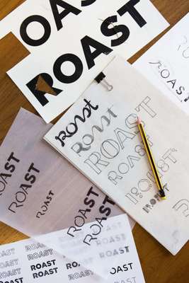 Design sketches for Roast, a Bangkok coffee shop and restaurant