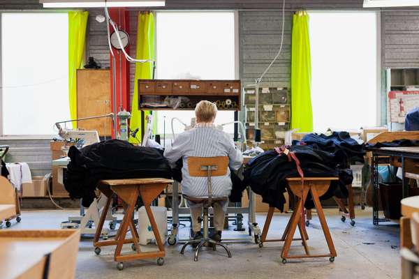 Workwear being produced in the factory