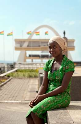 Ghanaian woman who works at Villa Monticello, a new boutique hotel 