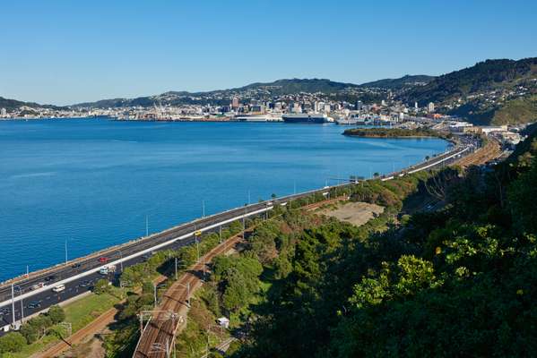 Wellington Harbour seen from the hilltops 