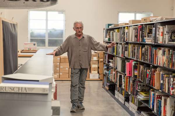 Ruscha in his library