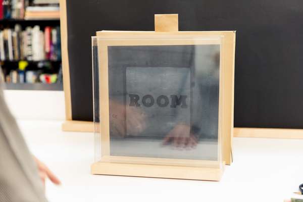 The framing glass from one of Ruscha's works