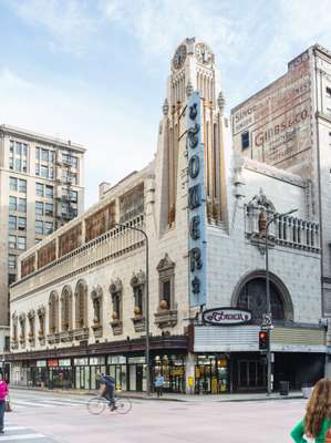 Tower Theater building, on the corner of Broadway and 8th Street, downtown Los Angeles