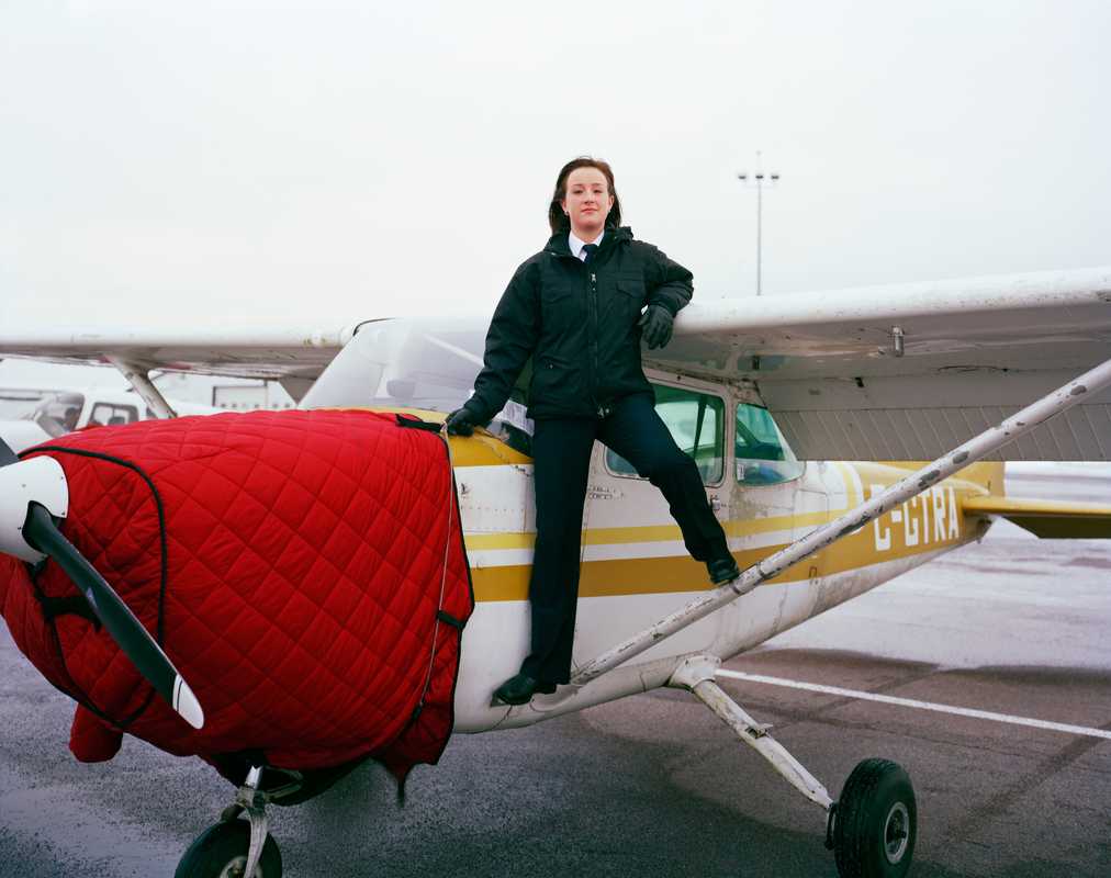 Alexandra Owen, one of Moncton’s 15 female students next to a Cessna 