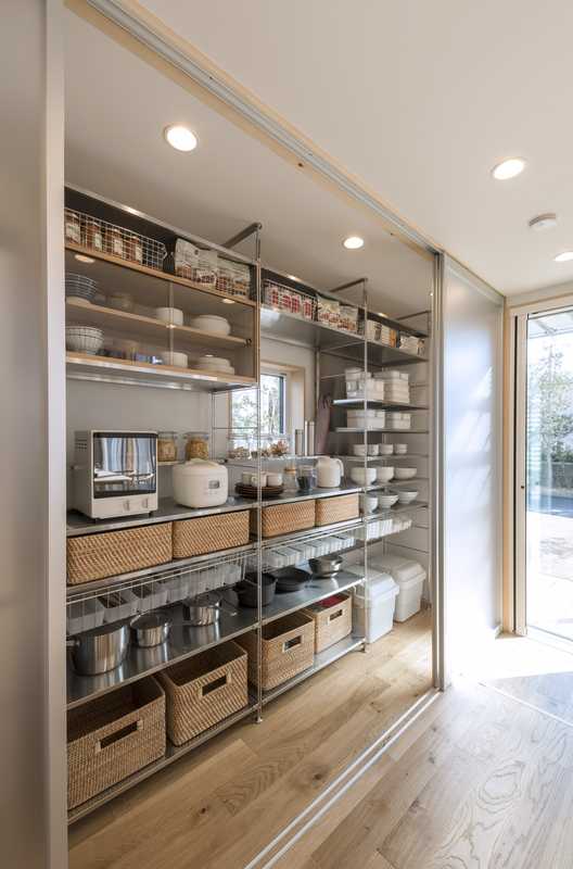 Kitchen cabinet, complete with Muji products