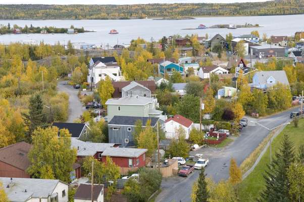 Yellowknife old town on Great Slave Lake