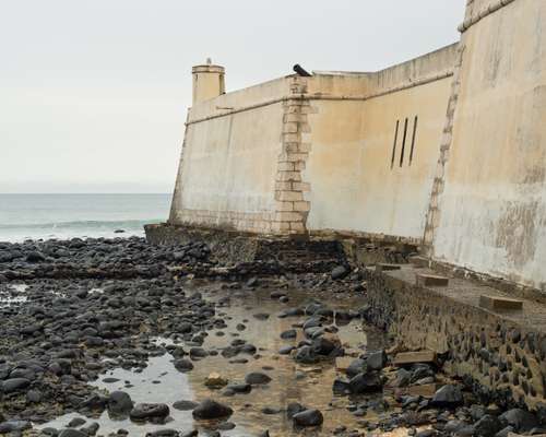 Portuguese fort-built seafront; cannons still poke out over the top