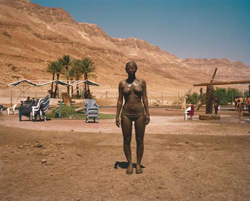 Woman at the Ein Gedi Spa close to the Israel-Jordan border 