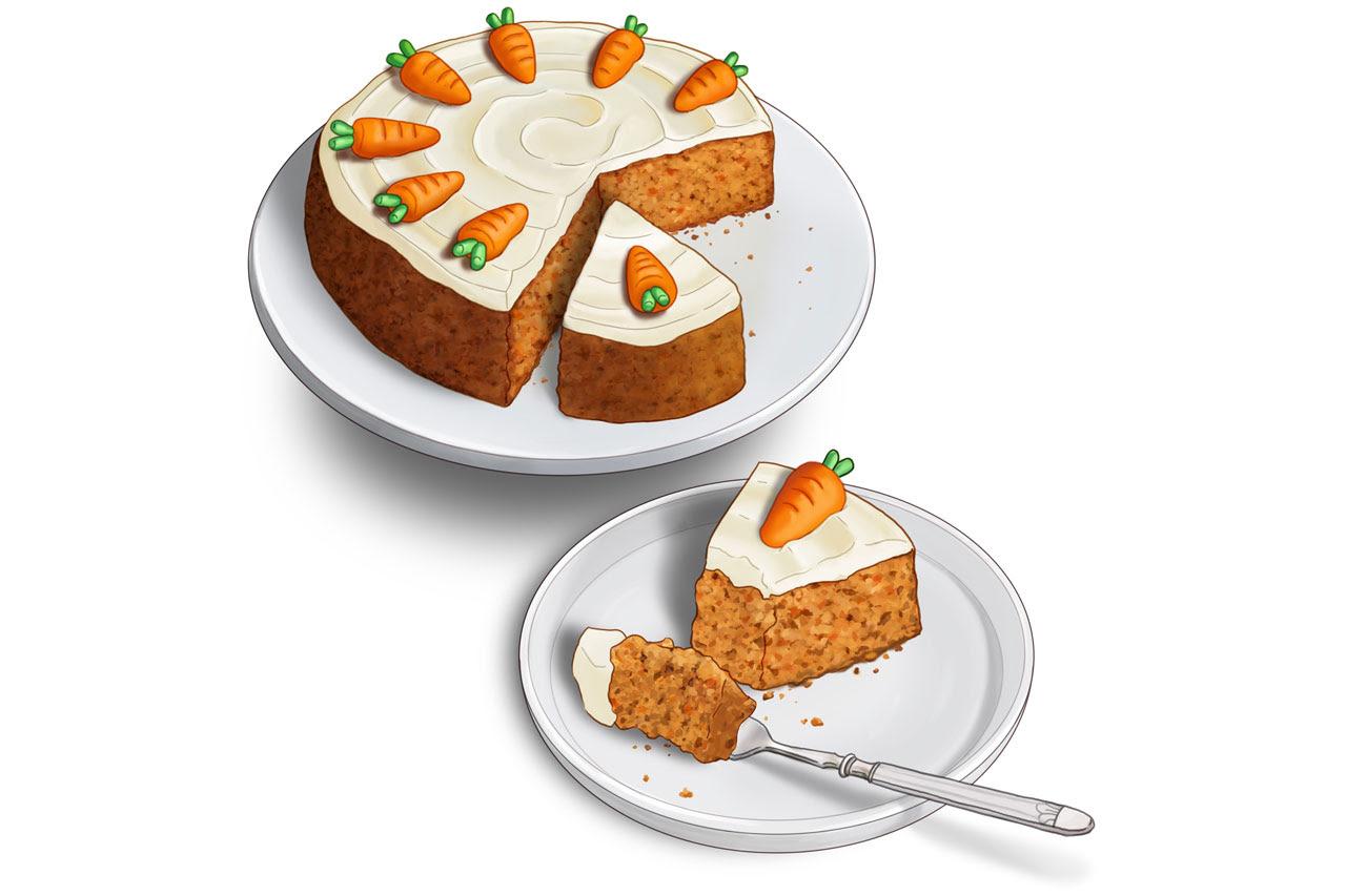 Carrot cake cartoon character style having angry face Stock Vector | Adobe  Stock