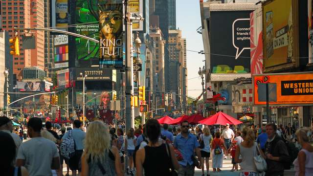 Times Square and the Amazon